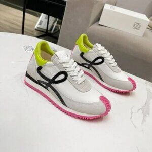 Loewe Flow Runner Sneakers White Pink Shoes